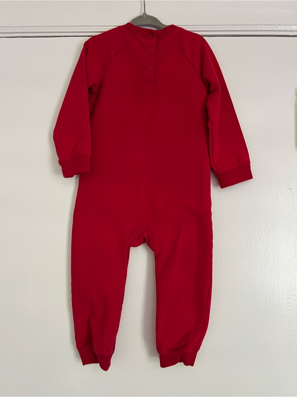 Primary Baby Sweatshirt Romper, Cherry Red, 18-24 months - Picture 3 of 5